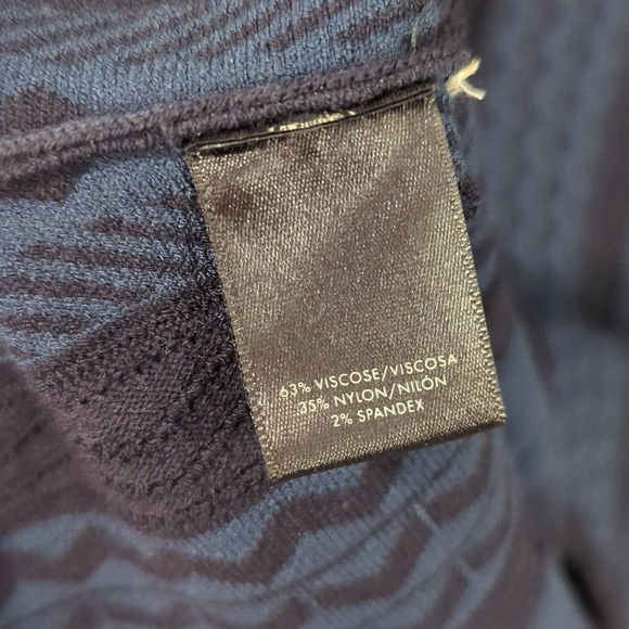 Ann Taylor Dress Navy Sleeveless Textured Knit Stretch size Medium - Picture 6 of 12